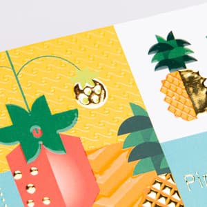 立體浮金＋立體局部光